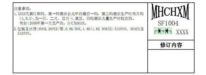 超快恢复SF1004参数