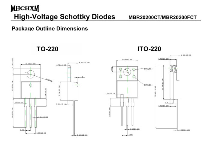 MHCHXM品牌肖特基二极管MBR20200F