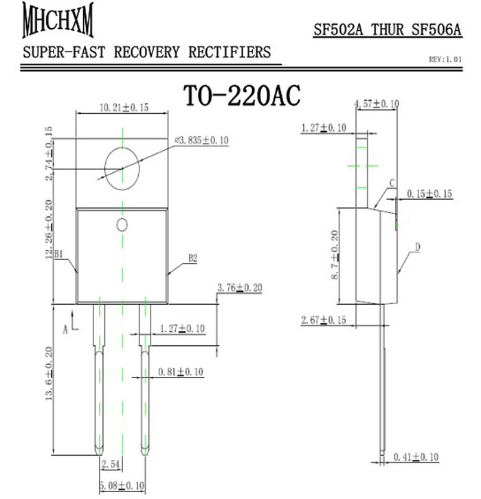 MHCHXM品牌超快恢复二极管SFF502A