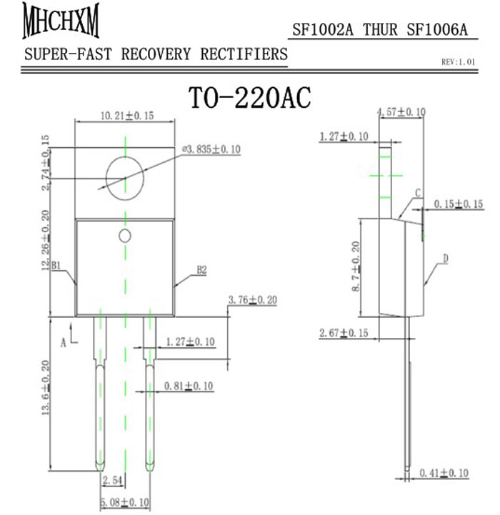 MHCHXM品牌超快恢复二极管SFF1002A